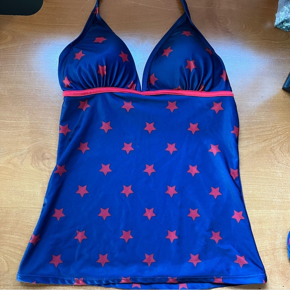 Star and Stripe American Flag 2 Piece Tankini Swim Suit - Picture 2 of 11